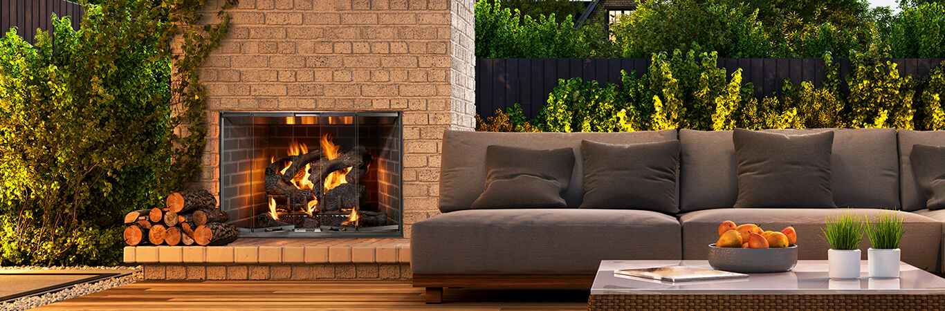 wood burning outdoor fireplace